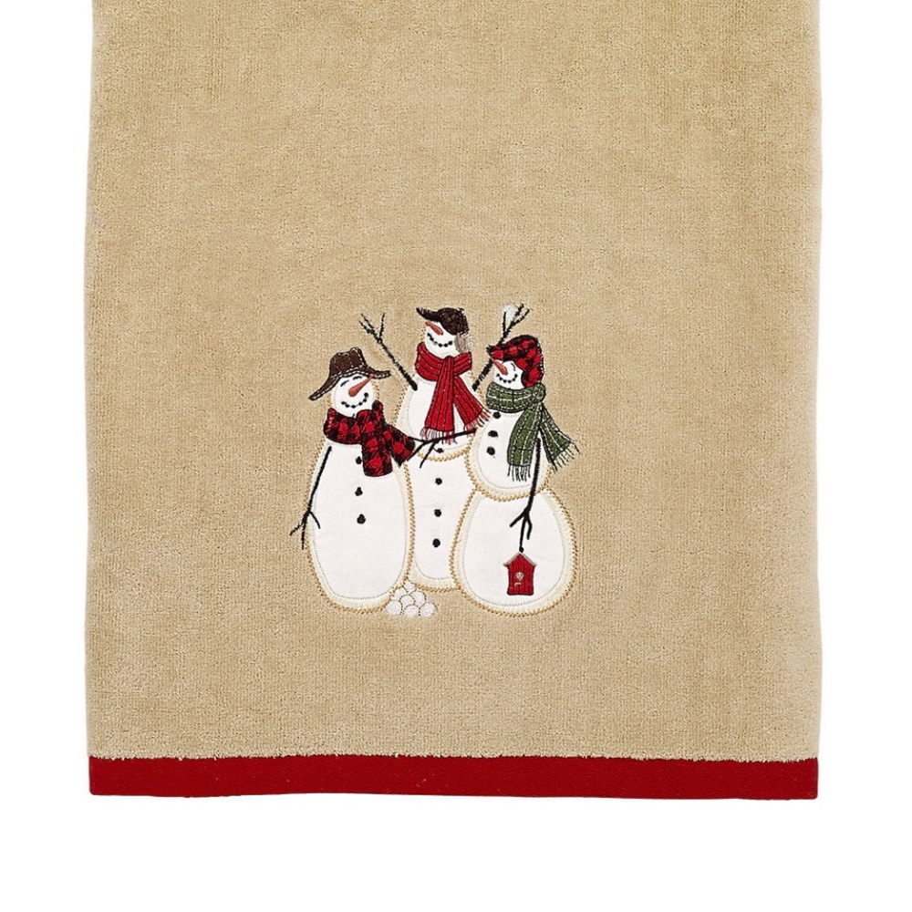 (4) Towels, Avanti Snowmen Gathering Collection, New